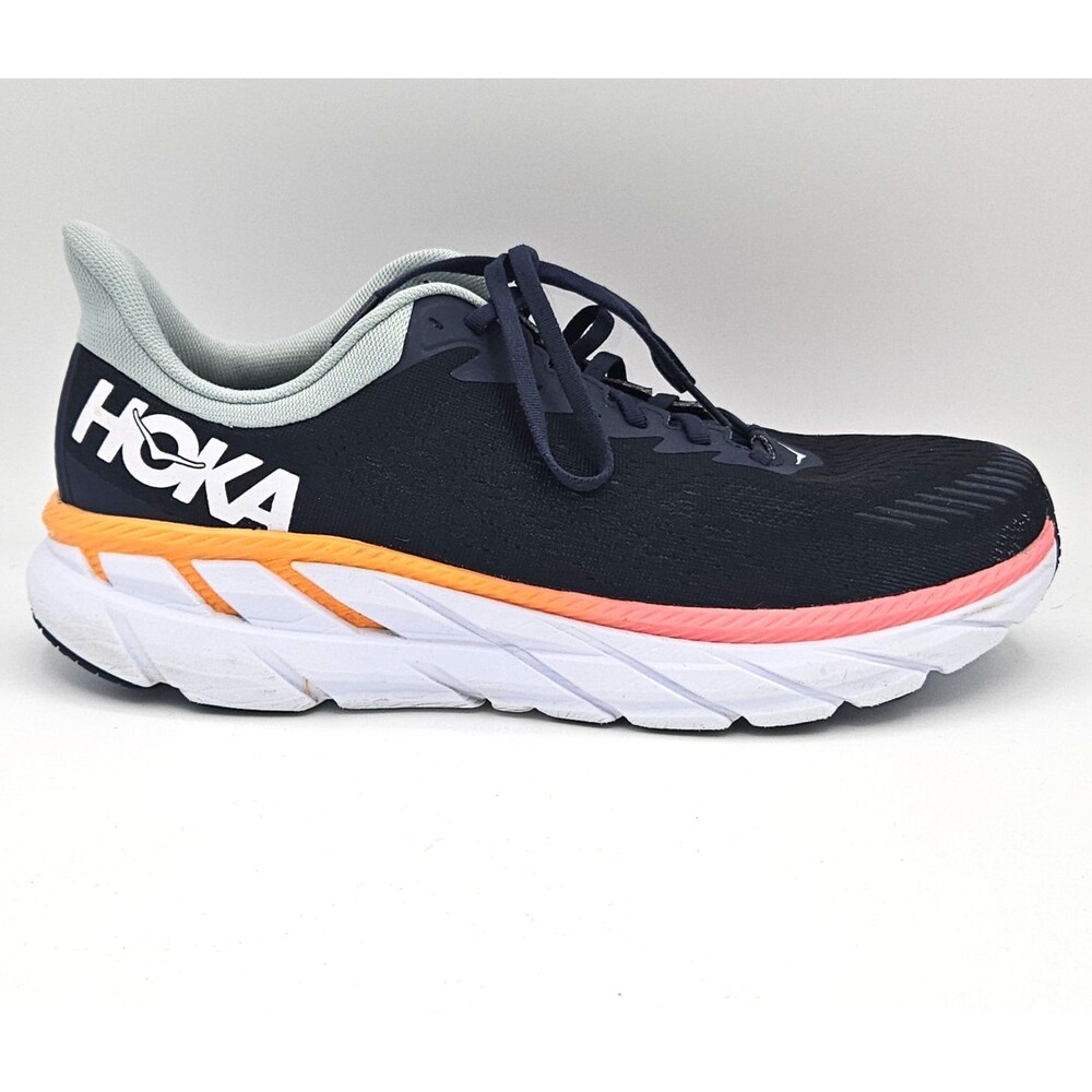 HOKA One One Clifton 7 Wide Women's Running Shoes US 12D Navy Athletic Sneaker